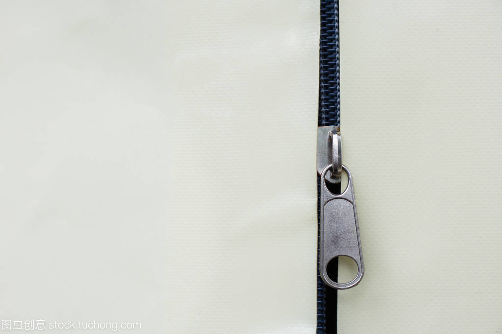 拉鏈在白色背景, 復制空間